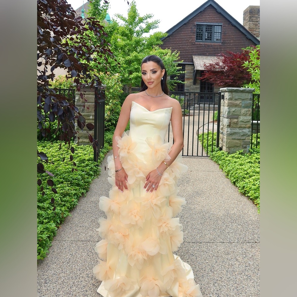 Pastel Yellow Floral Gown